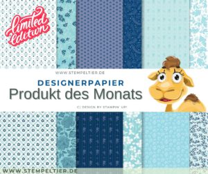 Designerpapier stampin up blau produkt des monats dezember 2025