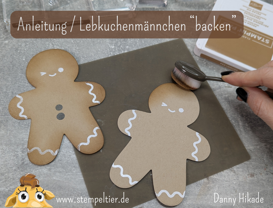 stampin up lebkuchenmännchen blending pinsel backen gingerbread man technik