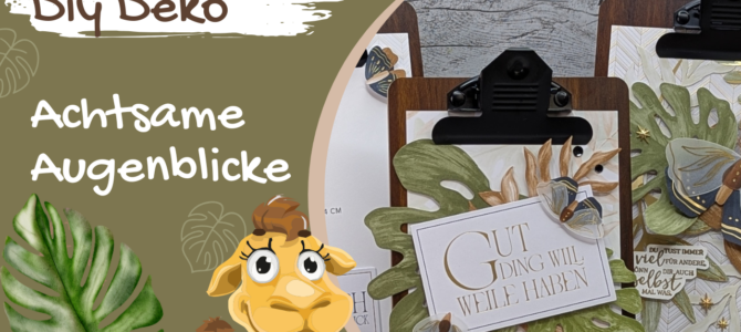 Achtsame Augenblicke auf Klemmbrett als Home Decor