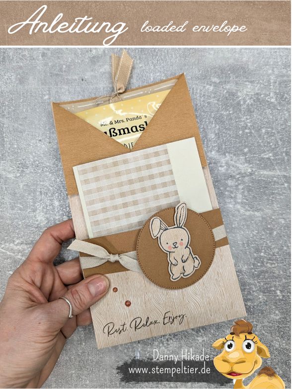 stampin up loaded envelope anleitung umschlag holzmaserung stempeltier