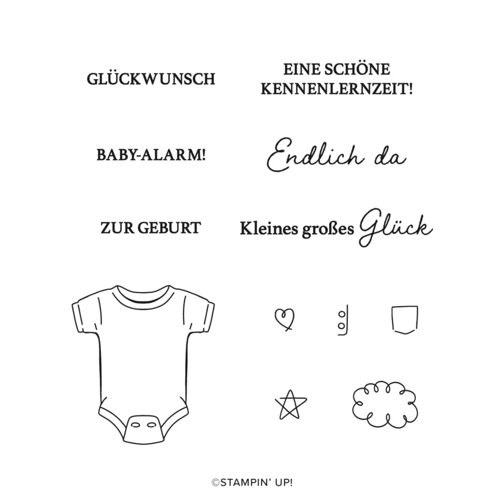 stampin up babyalarm karte zur geburt geburtsrahmen