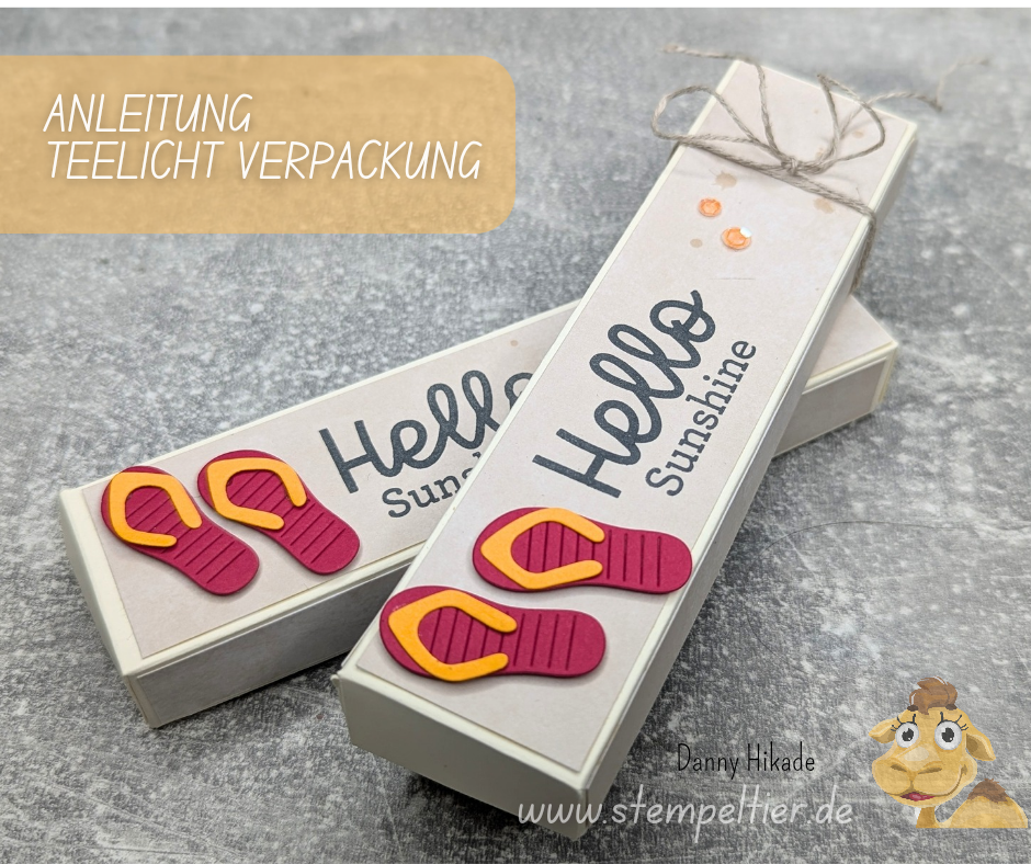 Stampin up Anleitung teelichtverpackung, stempeltier, Splash and relax