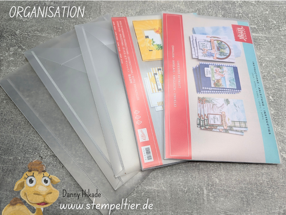 Clear Stamps aus Paper Pumpkin sortiert und platzsparend verstaut