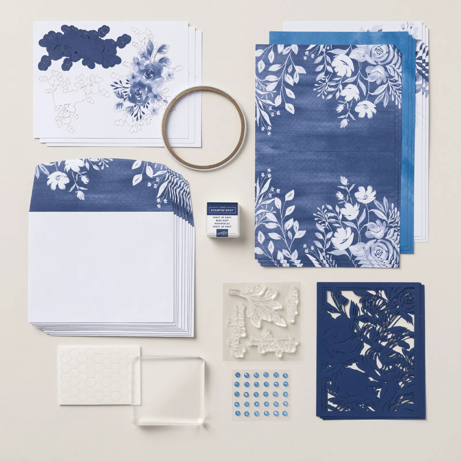 Stampin up Trauerkarten kreativset Kit blau