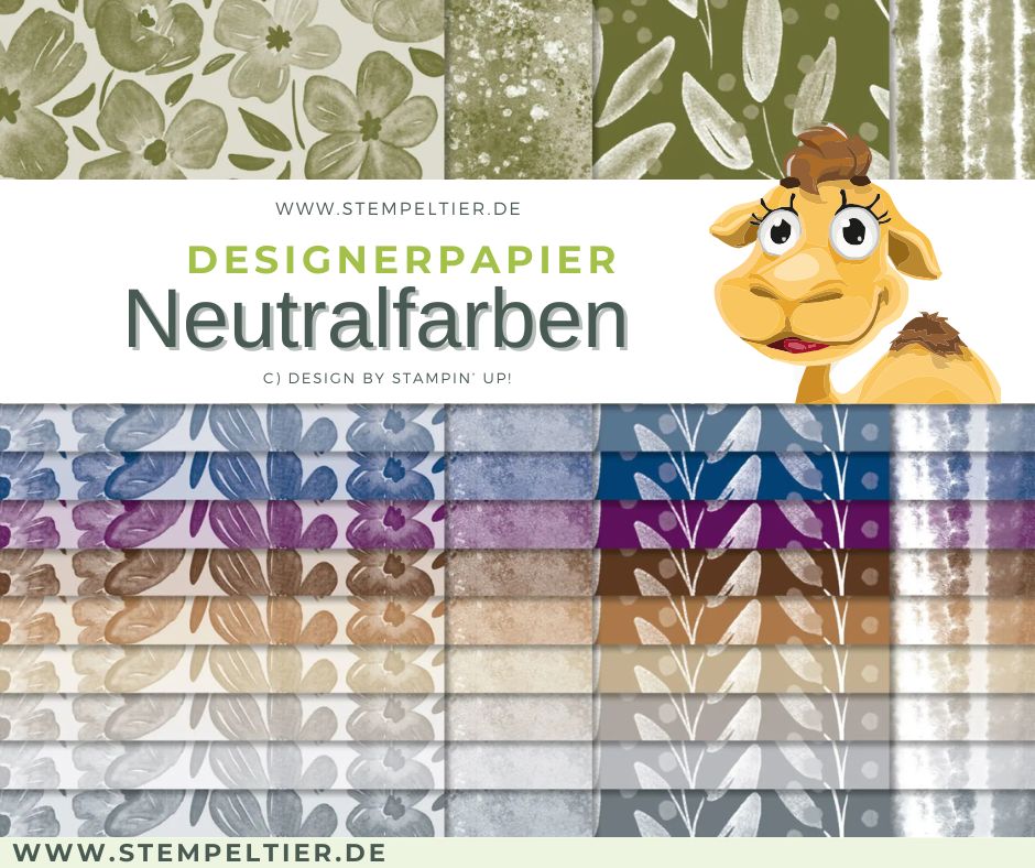 Designerpapier stampin up neutralfarben streifen