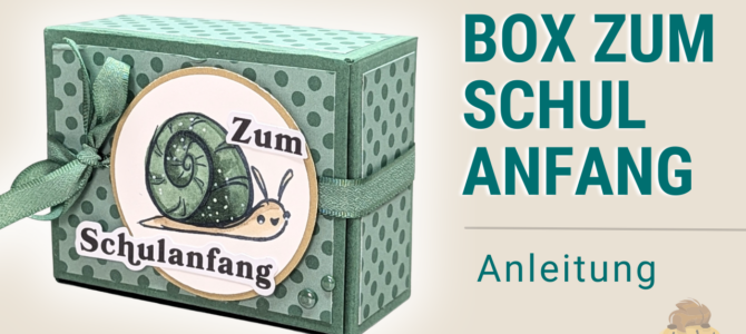 Tierisch liebe Box zum Schulanfang – Schnecke in Piniengrün Tierisch liebe Box zum Schulanfang – Schnecke in Piniengrün