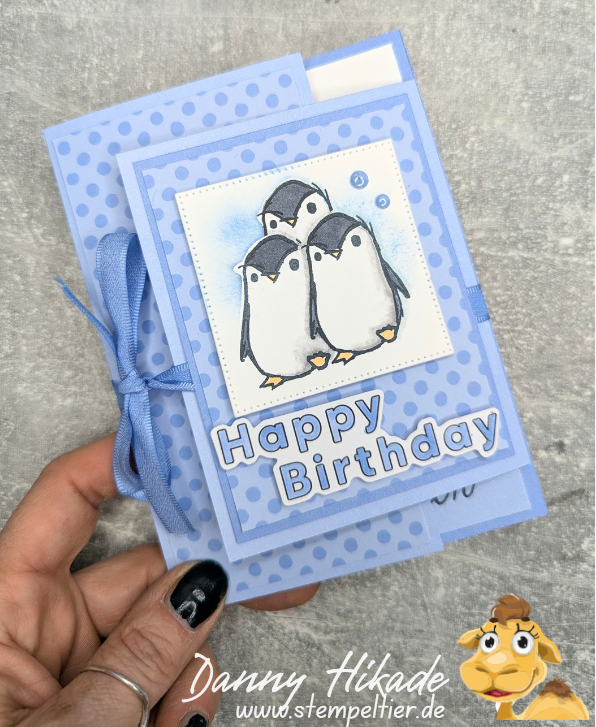 stampin up tierisch lieb pinguin gutscheinkarte anleitung Geburtstag