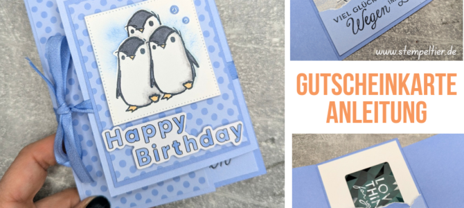 Der Pinguin – Tierisch lieb Gutscheinkarte mit Anleitung Der Pinguin – Tierisch lieb Gutscheinkarte mit Anleitung
