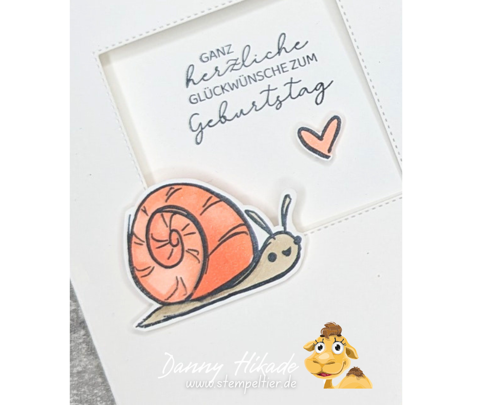 stampin up tierisch lieb wild bunch Schnecke geburtstagskarte altrose