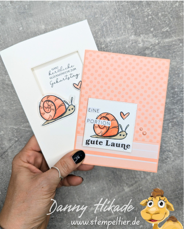 stampinup tierisch lieb spiegeltechnik anleitung schnecke snail