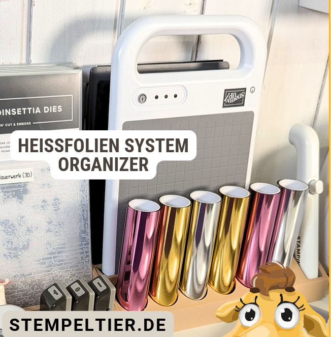 stampinup hot foil heißfoliensystem glimmer aufbewahrung organizer stempeltier