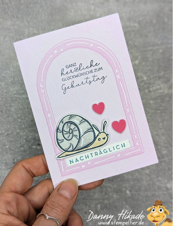 stampinup lächeln kreativset kit tierisch stempeltier schnecke geburtstag