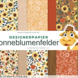 Designerpapier herbst winter 2026 Sonnenblumenfelder stampin up