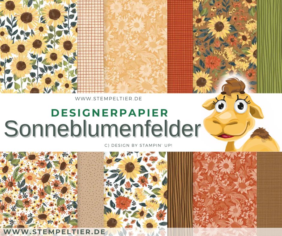 Designerpapier herbst winter 2026 Sonnenblumenfelder stampin up