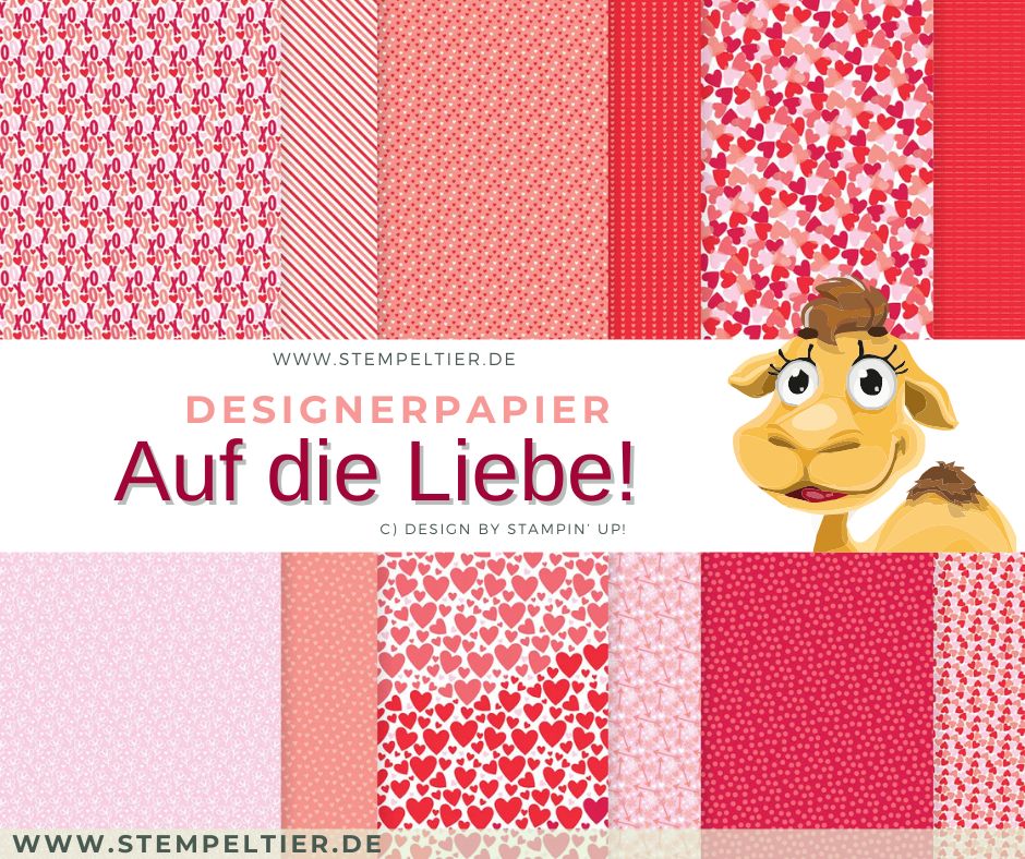 Designerpapier stampin up auf die liebe