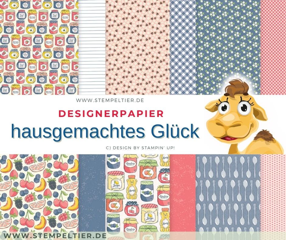 Designerpapier stampin up marmelade hausgemachtes glück glücksglas