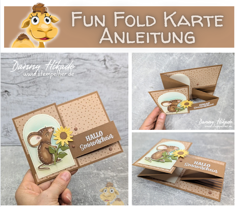 sonnenblumen fun fold karte anleitung mit maus herbst karten basteln stempeltier