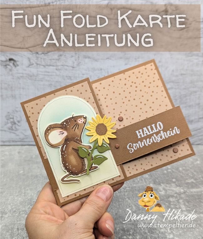 stampin up anleitung sonnenblumenfelder maus fun fold stempeltier hallo sonnenschein herbst
