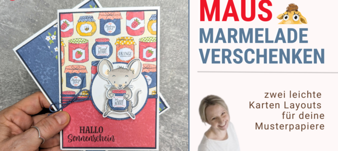 Maus mit Marmeladenglas: 2 einfache Kartenlayouts Maus mit Marmeladenglas: 2 einfache Kartenlayouts