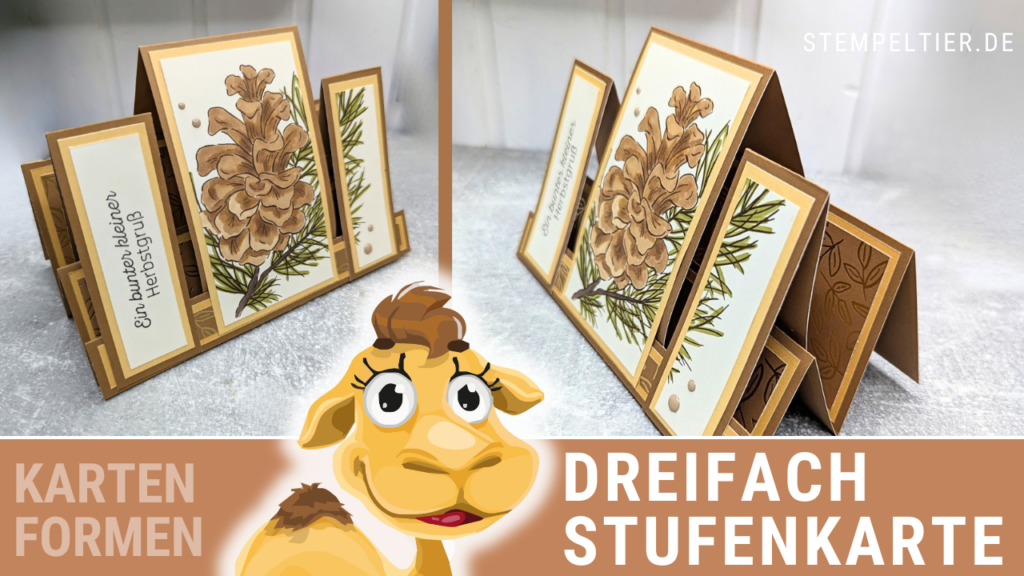 dreifach triple stufenkarte winterzapfen herbst basteln stampin up stempeltier