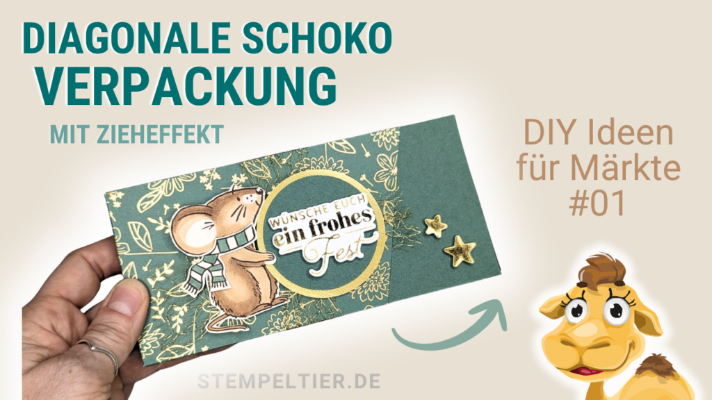 stampin up box ziehverpackung diagonale Milka verpackung blattwerk mäuse weihnachten stempeltier