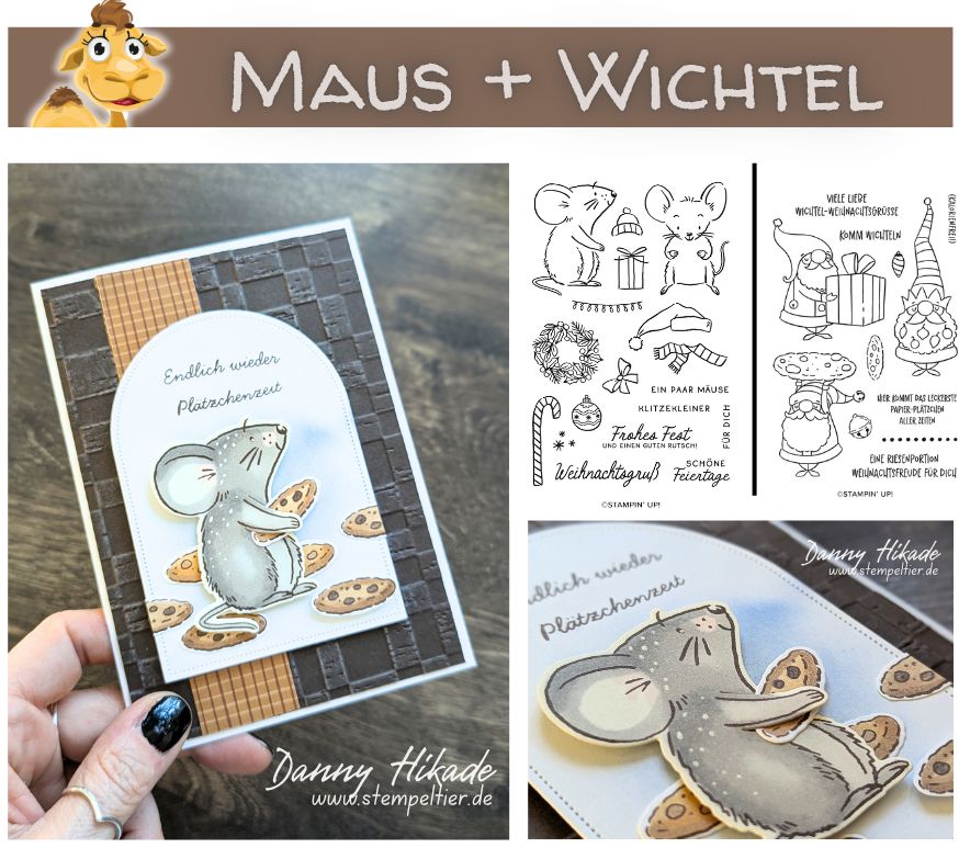 stampin up maus mit keks weihnachtsmaus wichtel stempeltier