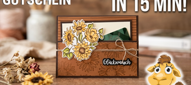Gutscheinverpackung mit Sonnenblumen basteln | Stampin’ Up! Gutscheinverpackung mit Sonnenblumen basteln | Stampin’ Up!